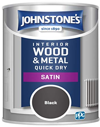 Johnstones No Ordinary Paint One Coat Quick Dry Water Based Satin Black 750ml