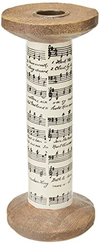Festive Productions Polyresin Spindel Kerzenhalter mit Holz Effekt, Mehrfarbig, klein