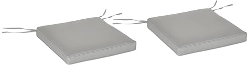 Outsunny Lot de 2 Coussins de Chaise Fauteuil de Jardin Coussins d'assise déhoussables Rembourrage 5 cm Tissu Polyester dim. 45L x 45l cm Gris Clair