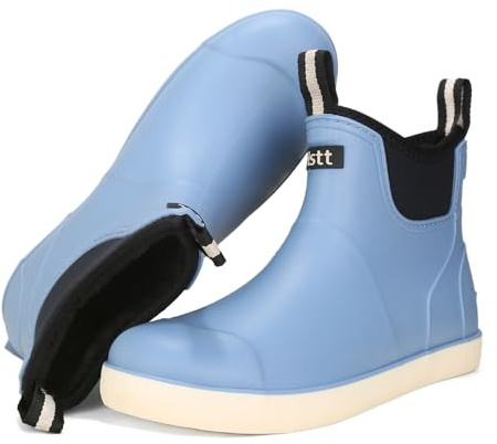 Botas de Goma Revestimiento de Piel Térmica Para Hombres, Cómodas y Antideslizantes en Invierno, Media Altura de Caucho, Botas de Invierno Impermeables Botas de Nieve Botas de Lluvia Botas de Trabajo