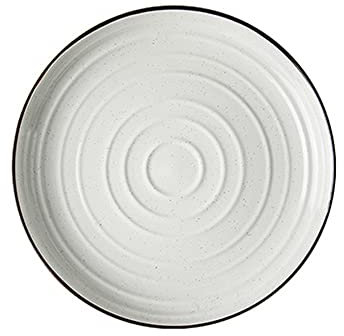 asdchZen Assiettes À Dîner Rondes en Céramique Blanche Et Noire De 10 Pouces