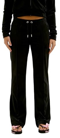 Juicy Couture Tina Track Pants - Pantalones de chándal de Terciopelo para Mujer, con cordón, para Deporte, Ocio, Fitness, Negro, L