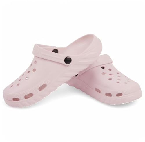 CHILLIFE Zuecos Mujer de EVA Ligeros y Cómodos, Uso Diario, Interior y Exterior, Fabricados en Portugal (Rosa Claro, Sistema Tallas Calzado EU, Adulto, Números, Mediano, 39)