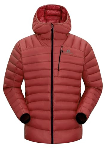 Pioneer Camp Piumino da uomo outdoor 850FP 90% piumino impermeabile con fodera a K grigia leggera per alpinismo, sci, trekking, Haute Red, L
