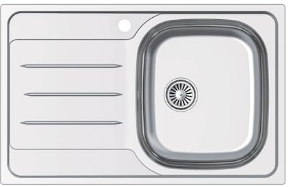 Edesa Fregadero Cocina Sobre Encimera 1 Cubeta Cuadrada 1 Escurridor Veleta SE 79 cm 79 x 50 cm Profundidad 18 cm Fonoabsorbente Accesorios Incluidos Acero Inoxidable Gris