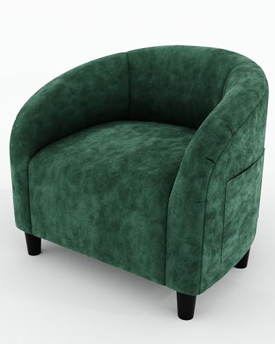 GarveeHome Loungesessel mit Leinenoptik, Relaxsessel für Wohnzimmer | Samtstoff, Gepolstert, Wohnzimmer, Schlafzimmer, Leseecke