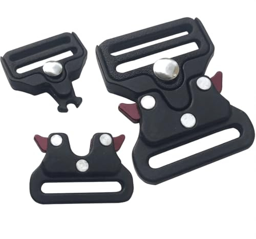 CINTURONTOP Hebilla Táctica Militar de Metal Tipo Cobra – Cierre Rápido de Doble Liberación Negro para Cinturón 50 mm, Aleación de Zinc Resistente, Airsoft, Senderismo y Camping