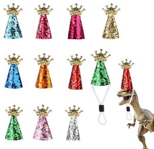 Goktvai 10st Mini Partyhattar, Färgglada Glitterstrutar Små Partyhattar Bedårande Djur Dekorativa Mössor Lämpliga för Pyssel Födelsedagsfest Kostymtillbehör