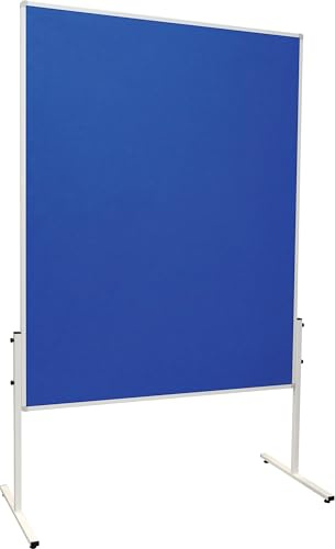 FRANKEN Moderationstafel X-tra!Line, doppelseitig, pinnbar, 120 x 150 cm, blau/Filz, einteilig, Pinnwand mit Standbeinen, CC-UMTF 03
