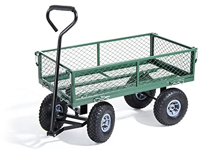 VERDELOOK | Utility, Carrello in Acciaio, Portata 150 kg, 90x50x52.5 cm, Verde, Carrello Portatutto, Multiuso