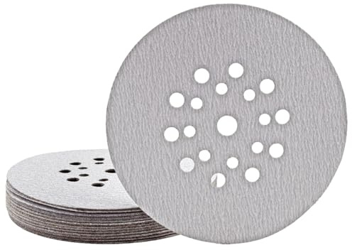 MioTools Shark Disques abrasifs auto-agrippants, 225 mm, 19 trous, p. Ponceuses à plâtre, Corindon normal (Lot de 25) G100
