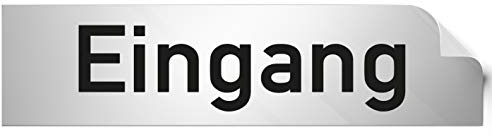 Türschilder24 • Folienschild Türschild • Eingang • PVC Hinweisschild • 160 x 40 mm Silber • selbstklebend • Kratzfester Druck • UV Beständig