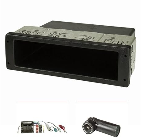 tomzz Audio 2457-018 Radioblende Set Profi-Version extrem stabil kompatibel mit VW Polo Fox mit Quadlockadapter ISO Fakra Antennenadapter Phantomeinspeisung DIN ISO