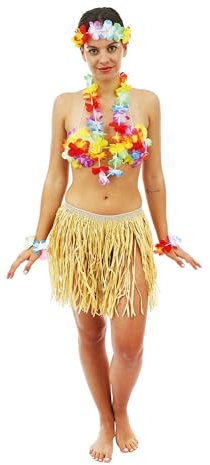 P'tit Clown Damen Jupe Hawaïenne-Adulte Rock, Mehrfarbig, one Size