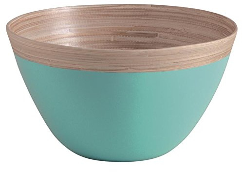 AUBRY GASPARD Saladier en Bambou laqué Turquoise