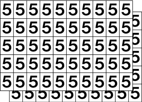 LEMAX® Aufkleber Klebezahlen, Ziffern von 0-9 wählbar, schwarz/weiß - 1 Bund = 100 Stk. Folie selbstklebend 26x33mm