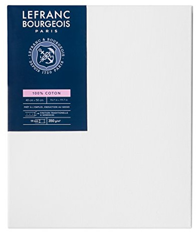 Lefranc Bourgeois 111144 Keilrahmen Serie - Klassisch, 100 % Baumwolle, 350g/m², Archivqualität, säurefrei für erhöhte Haltbarkeit, grundiert - 40x50cm