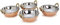 Zap Impex - Lot de 4 bols de service indiens en cuivre martelé en acier inoxydable, pour plats indiens et curry, Karahi, 15 cm