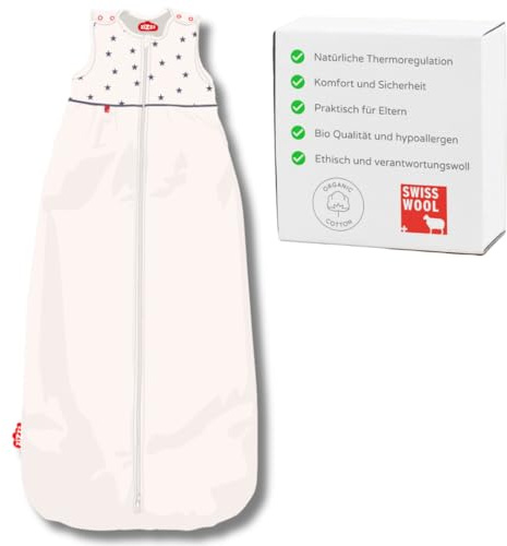 zizzz 4 Jahreszeiten Kinderschlafsack in 3 Größen & vielen süßen Designs - Atmungsaktiver Schlafsack für einen erholsamen Schlaf 110cm (24-48 M), Lucky Star