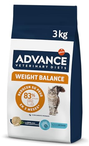 Advance Veterinary Diets Weight Balance - Croquettes pour Chats avec des Problèmes de surcharge pondérale - 3kg