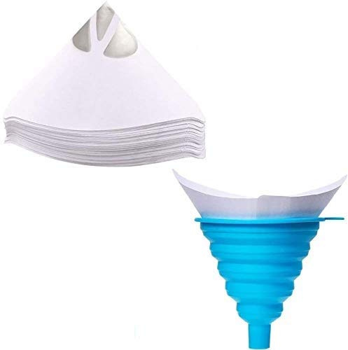 Queta Entonnoir Silicone Pliable + 100PCS Papier Filtre de Peinture en Nylon Fin, Entonnoir Cuisine Utilisé pour filtrer Le Liquide, la Peinture