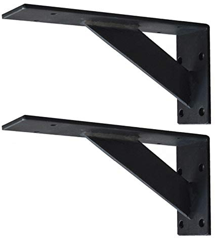 Schwerlast-Konsole,Regalträger,Metall Wandwinkel Winkelkonsole,Regalhalter Eisen Massiv,Schwimmendes Regalwinkel,Regalhalterung für die Wandmontage,Tragkraft 300 kg,Schwarz,2 Stück(40x25cm)
