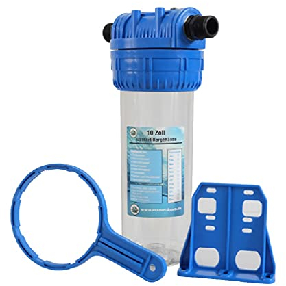 Wasserfilter Gehäuse 10 Zoll SET + Anschluss unmontiert Filtergehäuse 1 Zoll IG Wasser Pumpe Vorfilter Brunnen Hauswasserwerk Garten Haus Trinkwasser Filter Zisterne Pool