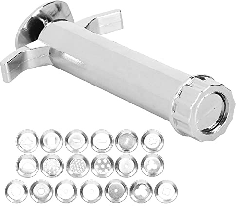 Denkerm Tonpresse, langlebige Aluminiumlegierung DIY Modellierschlammextruder Manuelles Skulpturwerkzeug mit 19 Stück Spitzenformen zum Backen für Tonhandwerk