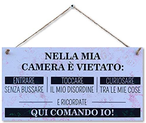 CARISPIBET Nella mia camera | segni decorativi targhe decorative per camera da letto decorazioni d'interni regole della stanza ornamento da appendere alla porta 15 x 30 cm