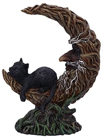 Nemesis Now Familiar Slumber 21,2 cm, Harz, Braun, Halbmond-Design, Hexe vertraute Figur, Mondzyklus-Geschenkartikel, gegossen aus feinstem Harz, fachmännisch handbemalt