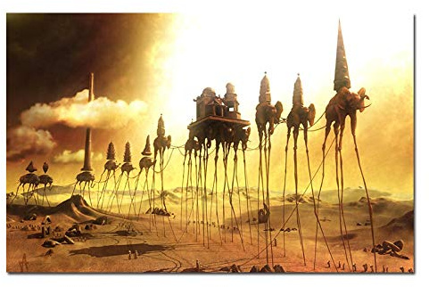 Zhadongli Art Surreales abstraktes Kunstwerk auf Leinwand, Gemälde, Karawane, Salvador Dali, Poster und Drucke, Wandkunstbild für Wohnzimmerdekoration, 50 x 75 cm, rahmenlos