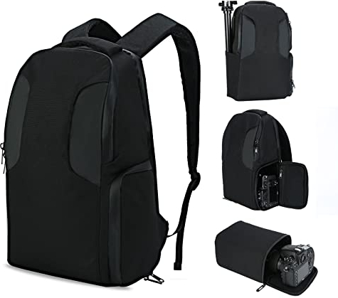 BAICLES Kamerarucksack, Wasserdicht Spiegelreflex Kameratasche, Multifunktional Fotorucksack, DSLR/SLR-Kamerarucksäcke, Professionell für Spiegelreflexkameras, Kompatibel mit Canon Nikon Sony(Schwarz)