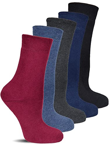 Frostfighter Damen Thermosocken ohne Gummi (6x Paar) dicke warme Wintersocken Diabetiker Baumwolle Ski Vollfrottee Innenfutter Farbauswahl