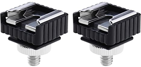 The Lord of the Tools 2PCS Flash Hot Shoe Mount Adapter to 1/4 Thread Hole with 1/4-20 Male to 1/4-20 Male Tripod Screw Adapter Compatible with Canon 580EXII/580EX/430EXII/430EX