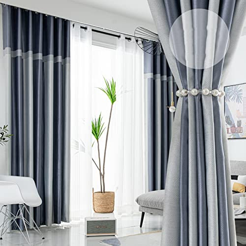 1 Panneaux Rideaux Oeillets, Occultant Thermique Isolan Rideaux Patchwork Couleur Design Isolation Rayon UV Rideaux Anti Bruit pour Moderne Salon Et Chambre,1,W3 x H2.7m