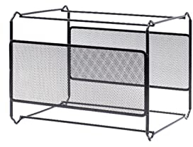 GRFIT Schreibtisch Briefablage Dokumentenablage Metall File Rack Aufhänger A4 Hängende Arbeitsständer Hängen Clip Mesh File Organizer Clip Data Hanging Beutel Lagergestell, schwarz Dokumentenablage
