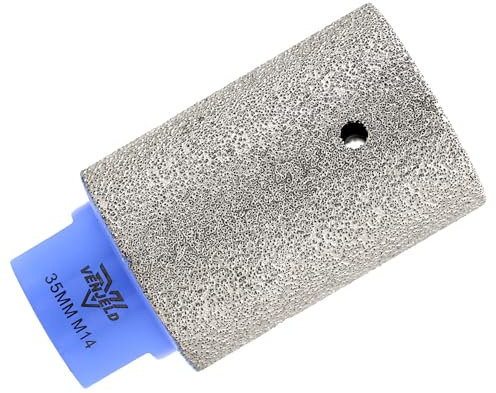 VENJELD Punta di Fresatura Diamantata 35mm Fresa Diamantata con Filettatura M14 per Allargare Modellare Rettifica dei Fori su Ceramica Porcellana Piastrella Marmo Granito