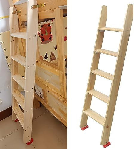 KAYEF Bunk Bed Ladder Wooden 3 4 5 6 7 Steps, Extra Wide Step Ladders for Dorm, Appartment, Loft, Rv, Adults/Kids Bed Side Ladders with Anti-Slip Feet, Easy Assembly (Size : 1.75m/68.9in(6 Step))
