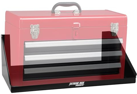 Extreme Max 5001.6595 Wall-Mount Aluminum Tool Box Tray for Enclosed Trailer, Shop, Garage, Storage - Black