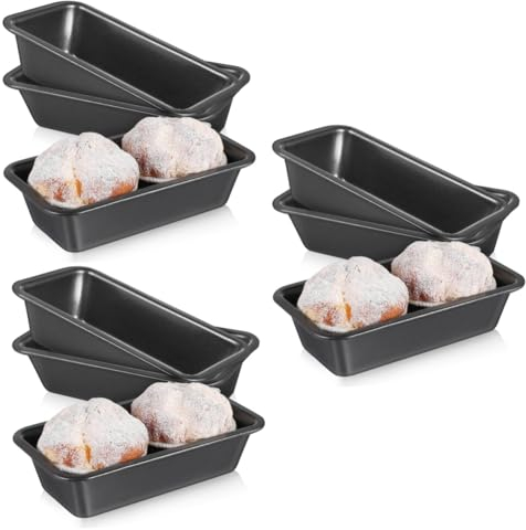 ABOOFAN 9pcs Rectangular Cake Pan Bread Pan Non-Stick Coating Easy Release for Homemade Bread Banana