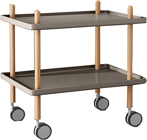 SJKJNK Beistelltisch/Endtisch, Beistelltisch, PP-Tischplatte mit Flaschenzug, Wohnzimmer, Schlafzimmer, Nachttisch, Küche, Sofatisch, Bett, 2-stufiger Couchtisch mit Stauraum, Grau