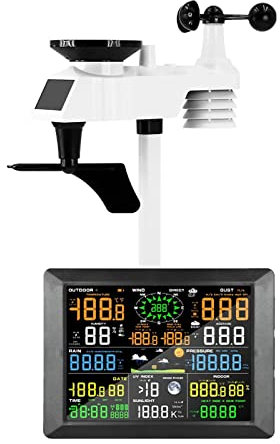 MRKU Station météo WiFi intérieur extérieur Multifonction humidité Pression anémomètre Vent pluviomètre capteur