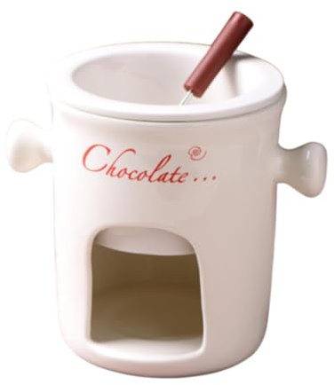 MagiDeal Fondue au chocolat, service à fondue au fromage en porcelaine, tasse à fondre nordique, tasse à crème pour appareils de cuisine, dîner, cuisine, Blanc