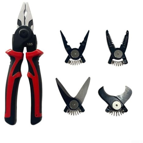 Comfortable Grip Pliers Set, Quick Change Head, Wire Stripper Cable Cutter Crimper