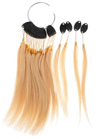 minkissy Human Hair Dye Practice Strands Set 10 Pieces Real Hair Color Samples for Salon Use with Silver Buckles and Highlights