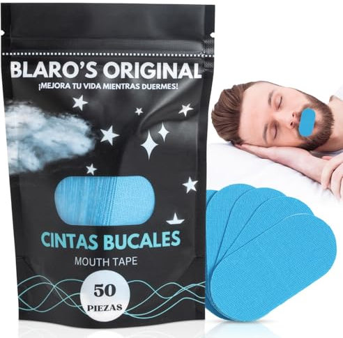 Cinta Bucal Blaro's Original - Adhesivo Hipoalergénico para todo tipo de Pieles - Reduce Ronquidos y Mejora la Calidad del Sueño - Reduce hasta en un 90% las Enfermedades Inmunologicas - 50 Piezas