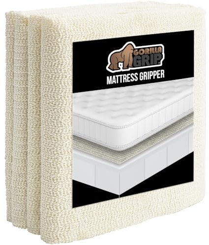 GORILLA GRIP Non Slip Mattress Gripper, Prevents Mattresses from Sliding and Holds Bed in Place, Pad Grips Beds, Sofa, Couch, Chair Cushions and Helps Keep Topper from Slipping, Easy Trim Pads, Twin