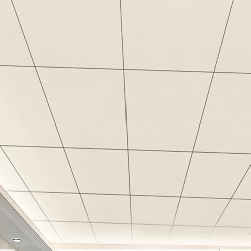 RENLXFI Deckenpaneele Deckenplatten Selbstklebende Deckenplatten, 300 X 600 MM Kunststoff-Wandverkleidungsplatten Für Schlafzimmer, Küche, Büro, Ersatztapete Mit Folienrücken, Beige(2 Pack)