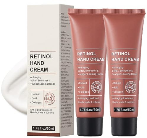 Retinol Hand Cream - Firming Anti-Aging Hand Lotion, Relief Intense Moisture Hand Cream for Women Men, Retinol Moisturizer for Aging & Dry Cracked Hands, Care & Protects Skin (100g)