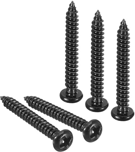 TOP-VIGOR M3 x 25mm Self Tapping Screws, 100Pcs Wood Screws Assortment | Stainless Steel Pan Head Phillips Self Drilling Screws, Round Head Sheet Metal Wood Screws for Wood & Metal, Plastic, DIY